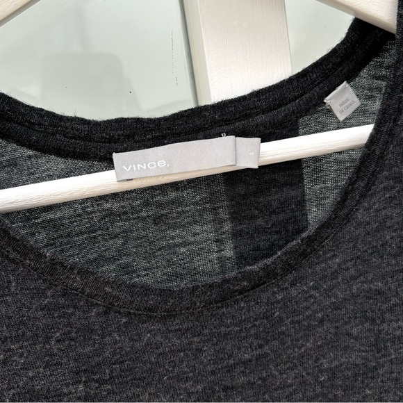 Vince Crewneck Gray Wool 3/4 Sleeve Top - Picture 5 of 6